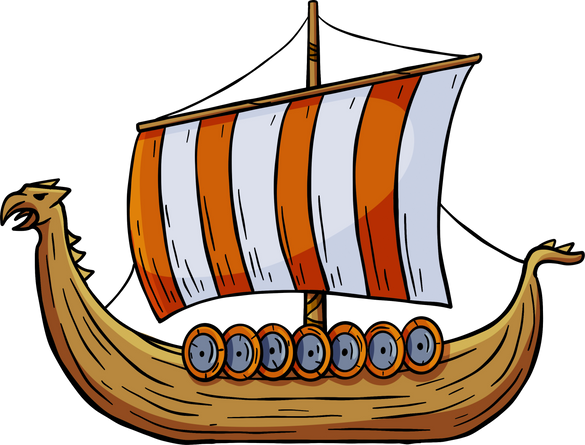 Viking boat. Nordic Drakkar